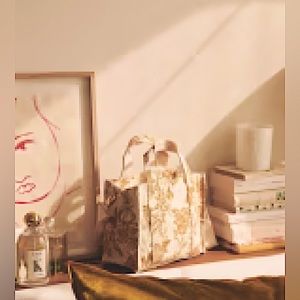 Sézane Mini Cabas floral tote